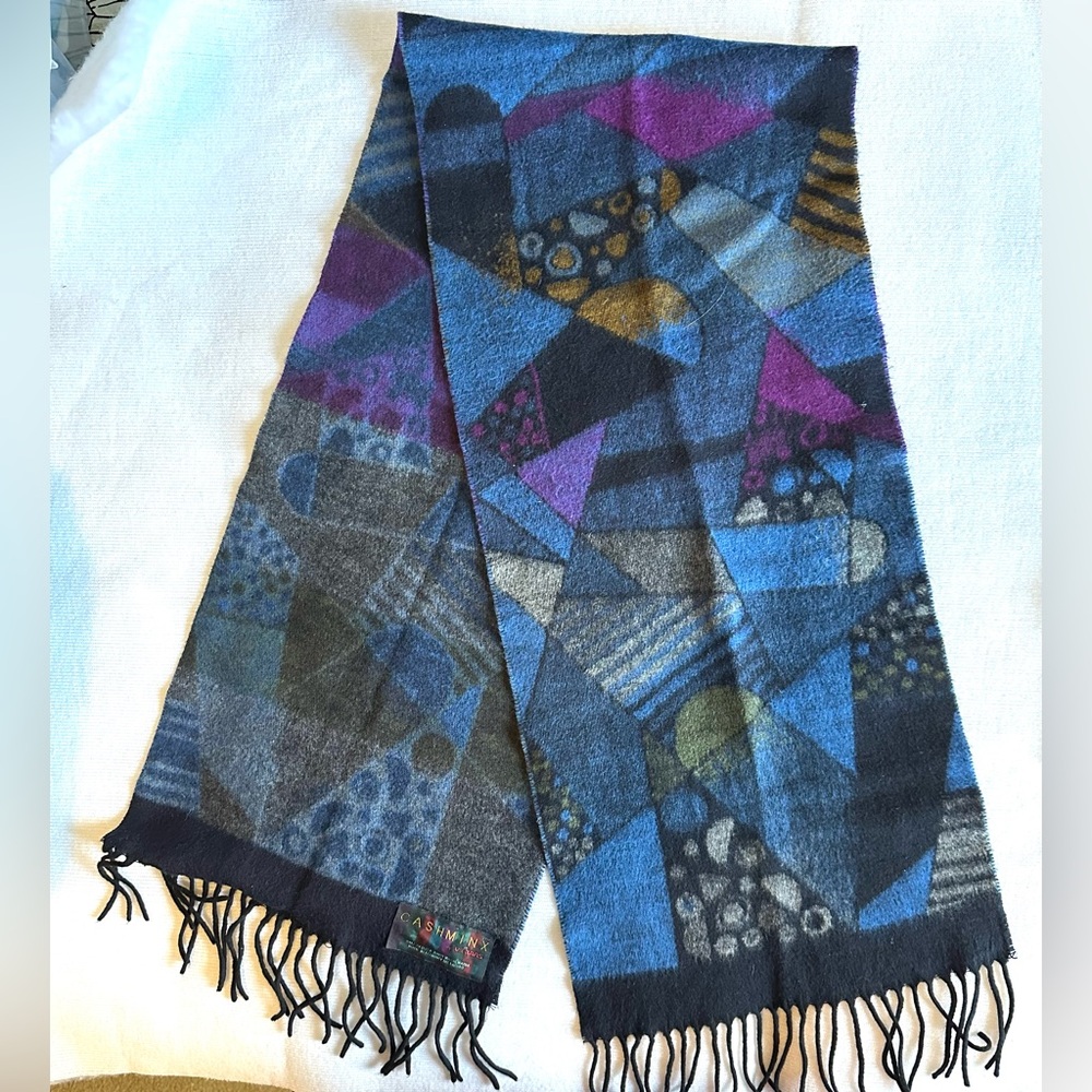 Cashminx Cashminx by V. Fraas Colorful Geometric Patterned Scarf
